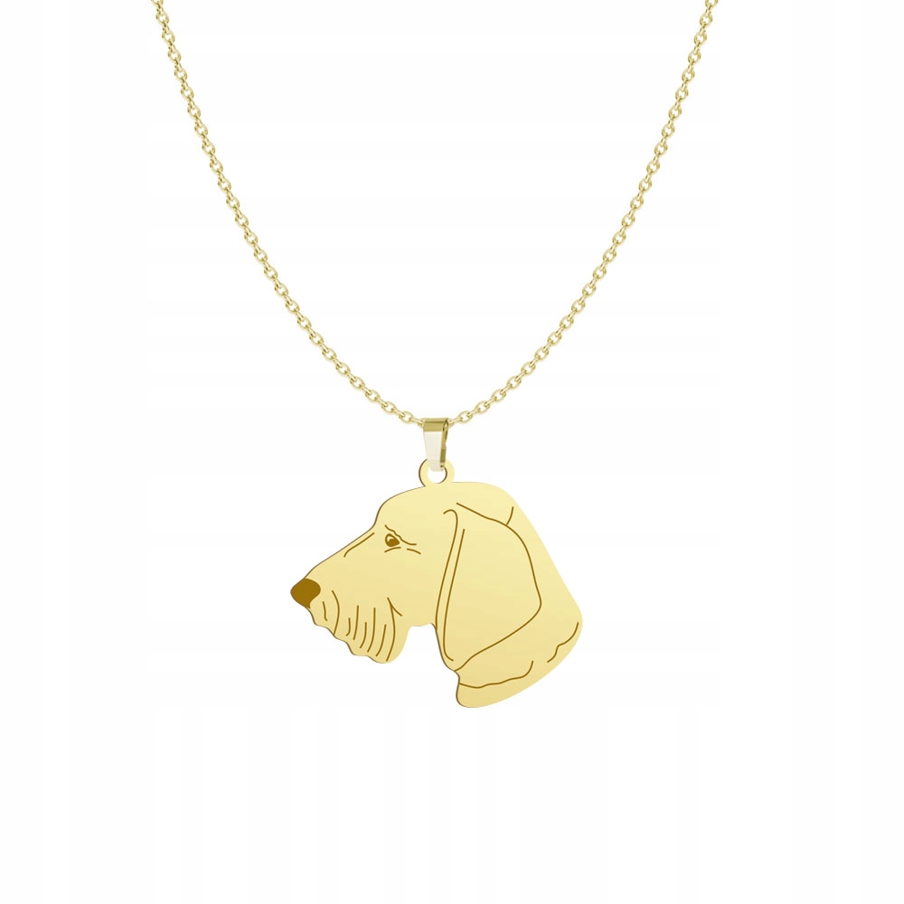 Zlatý náhrdelník s jezevčíkem Hrubosrstým 925 Dárek Řetízek Žena Gravírování