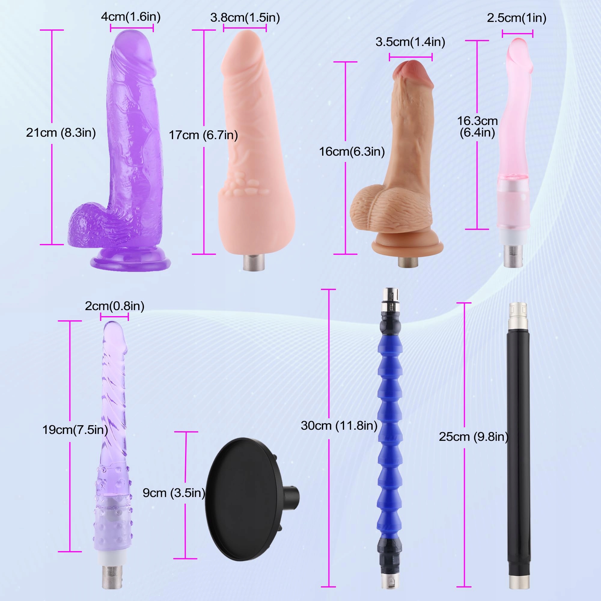 SEXMACHINE Zabawki Erotyczne Maszyna Zdalna z 8 Końcówkami Dla Dorosłych — miniatura 2