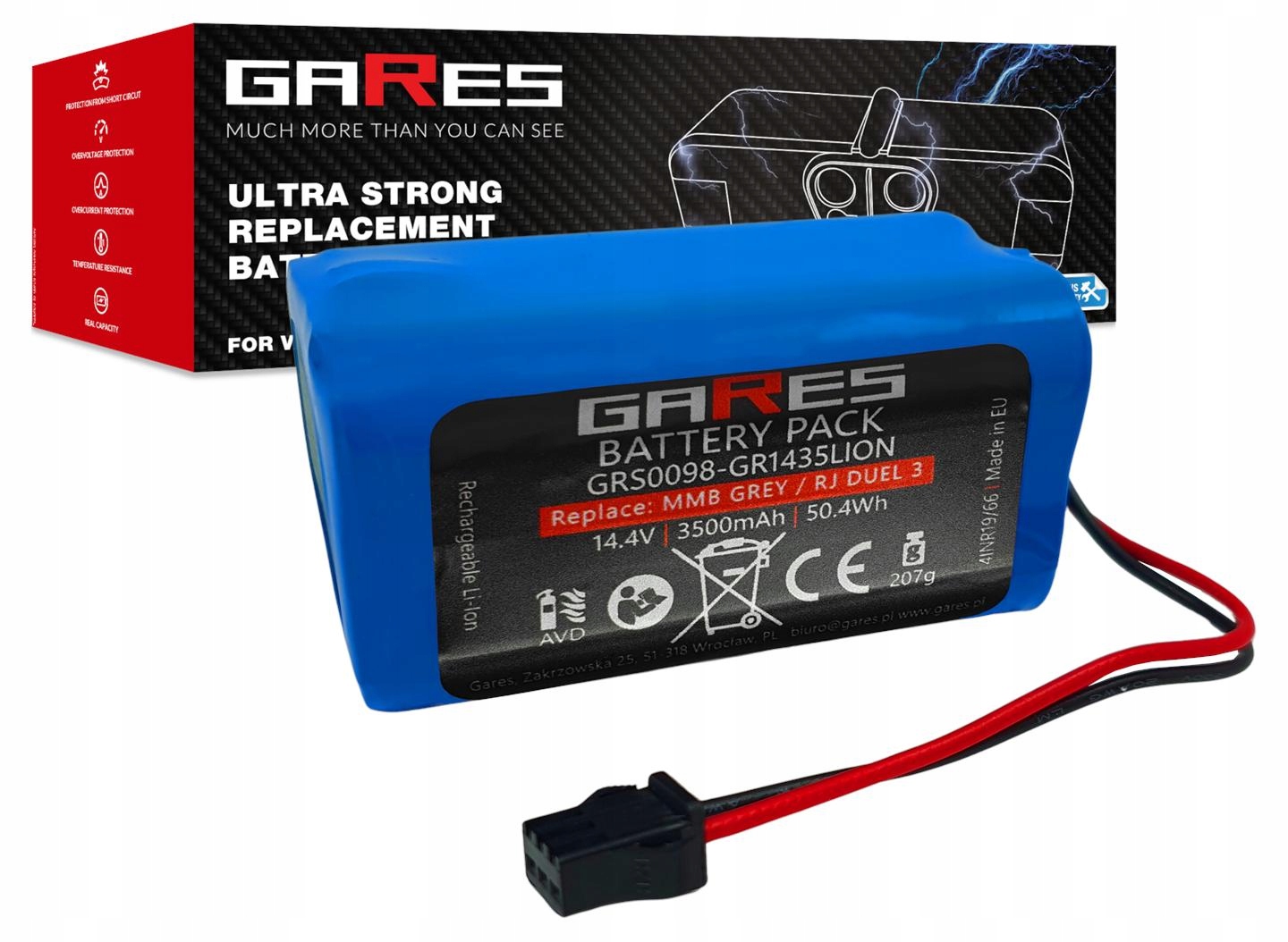 Akumulátor Gares pro Setti RV500 14,4 V 3,5 Ah