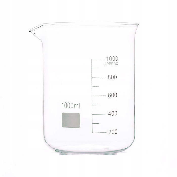 

Zlewka Niska 1000 ml Szklana Boro Podziałka Szkło
