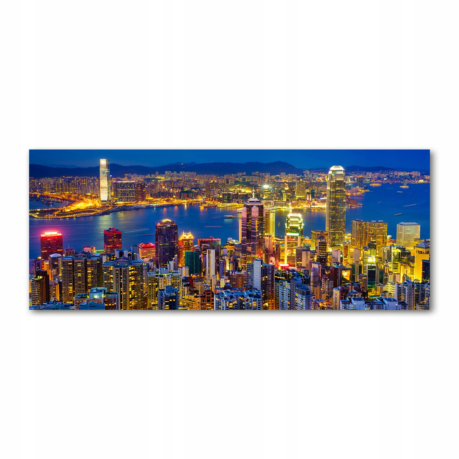 

Foto obraz akryl zdjęcie Hongkong nocą 125x50 cm
