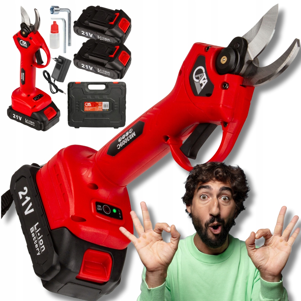 záhradné akumulátorové nožnice elektrický, Set, nožnice na strihanie konárov Silný