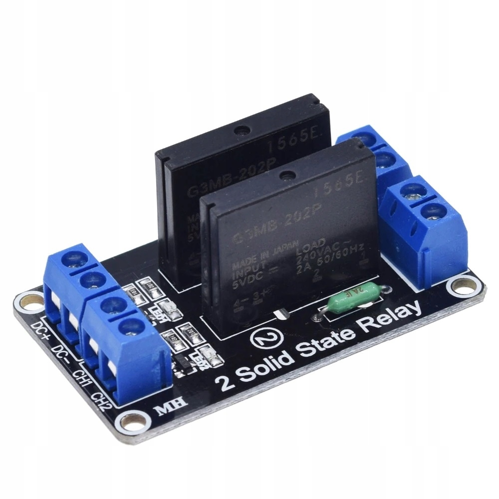 

Moduł 2 kanały przekaźnik Ssr 5V Low Trig