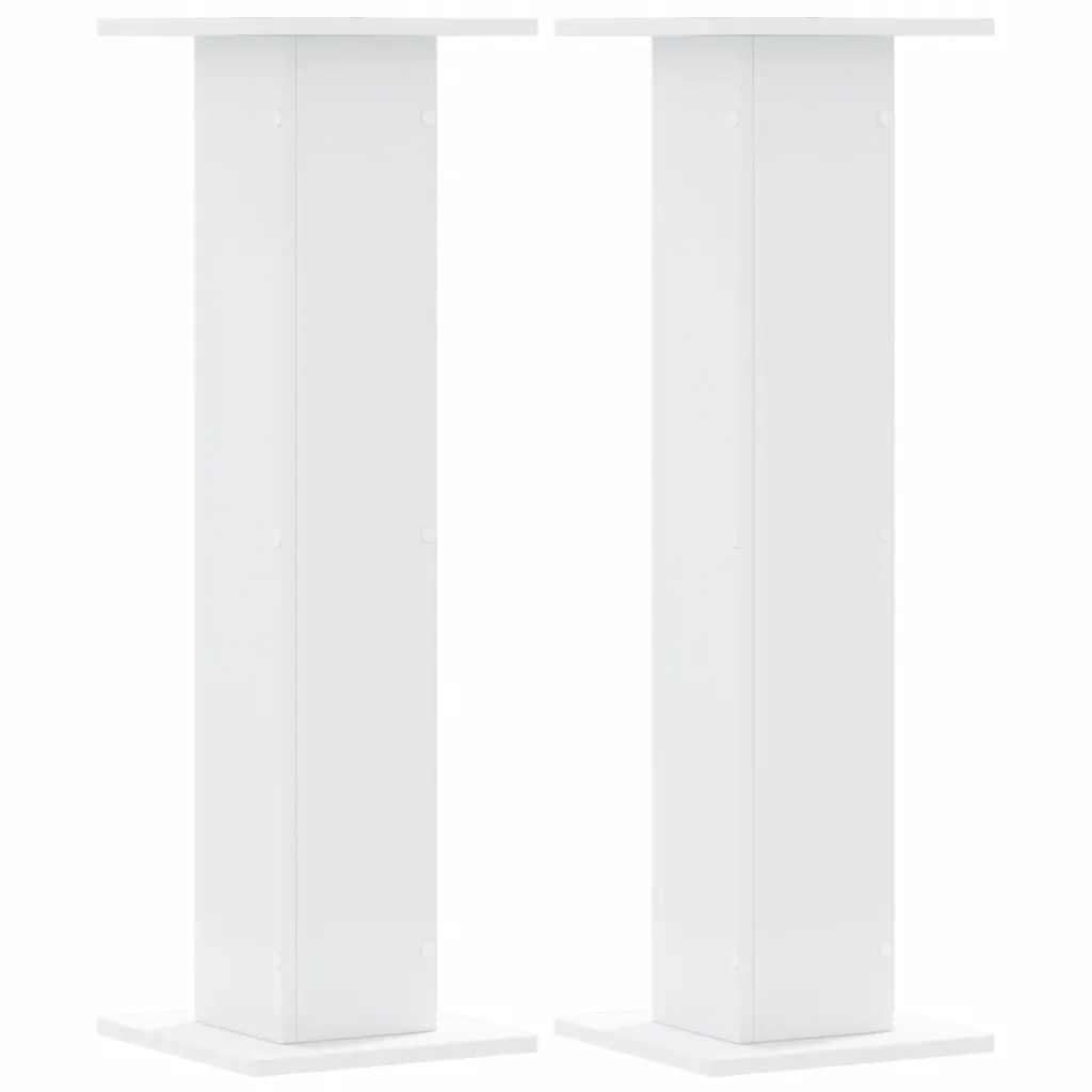 Stojan na rostliny z dřevěného materiálu, bílý, 30 x 30 cm, výška 95 cm