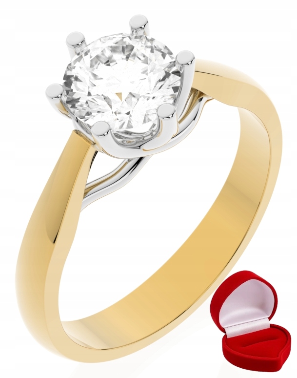 Zlatý Prstýnek 585 14k Safír 1 ct Krabička Certifikát R0