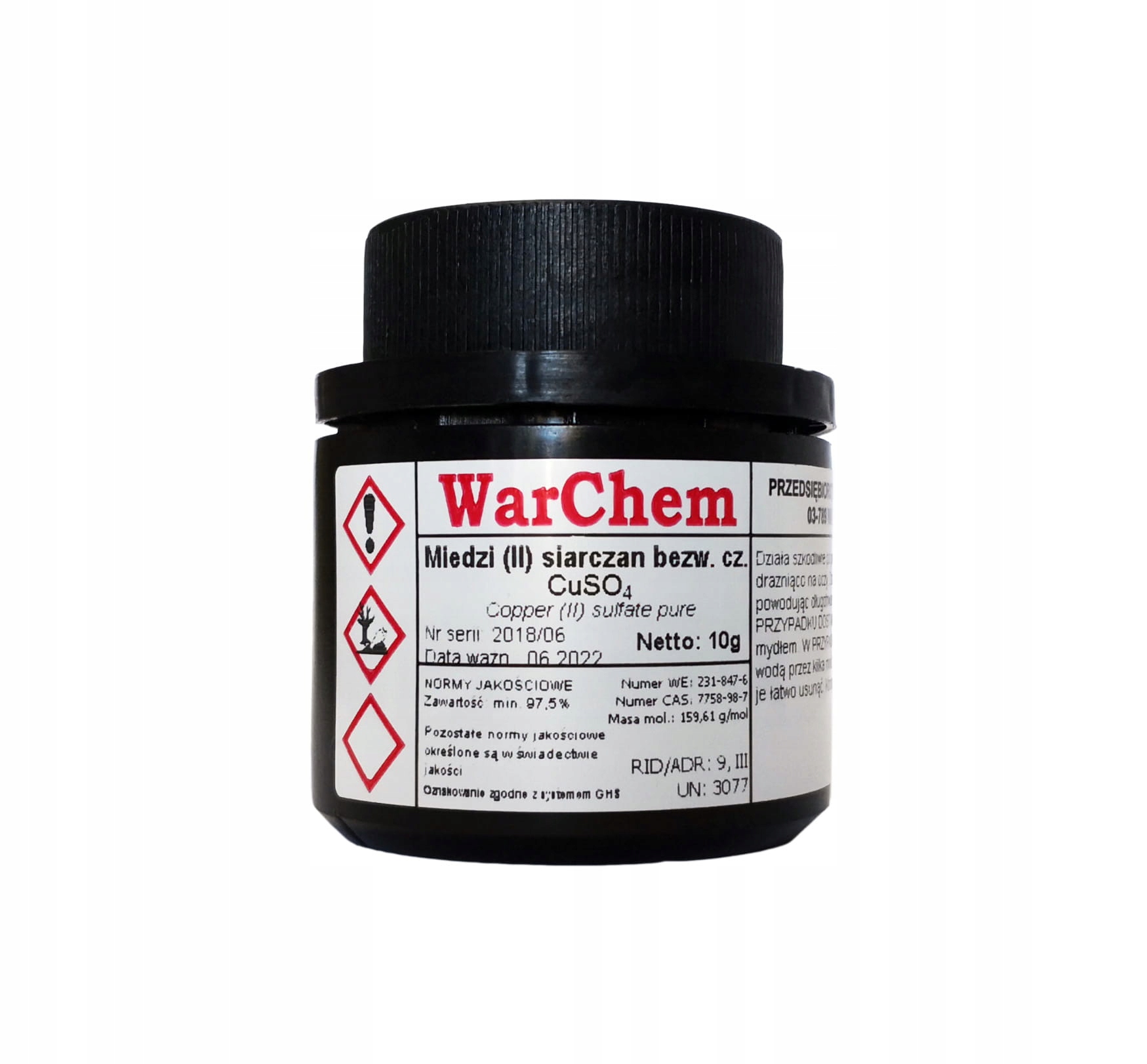 

Siarczan Miedzi bezwodny 10g Warchem [48271]