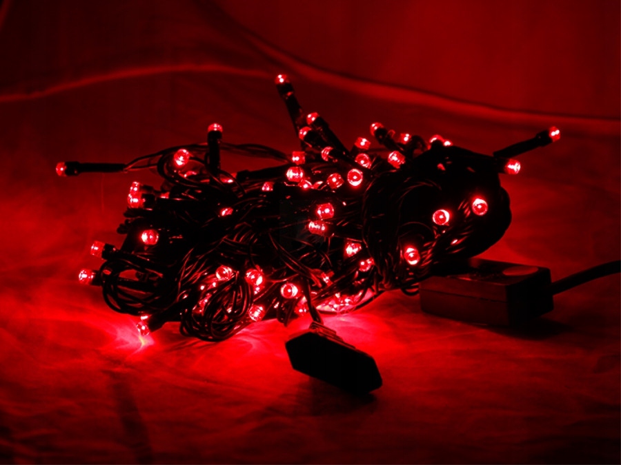 

Lampki choinkowe 100 led wewn/zewn czerwone
