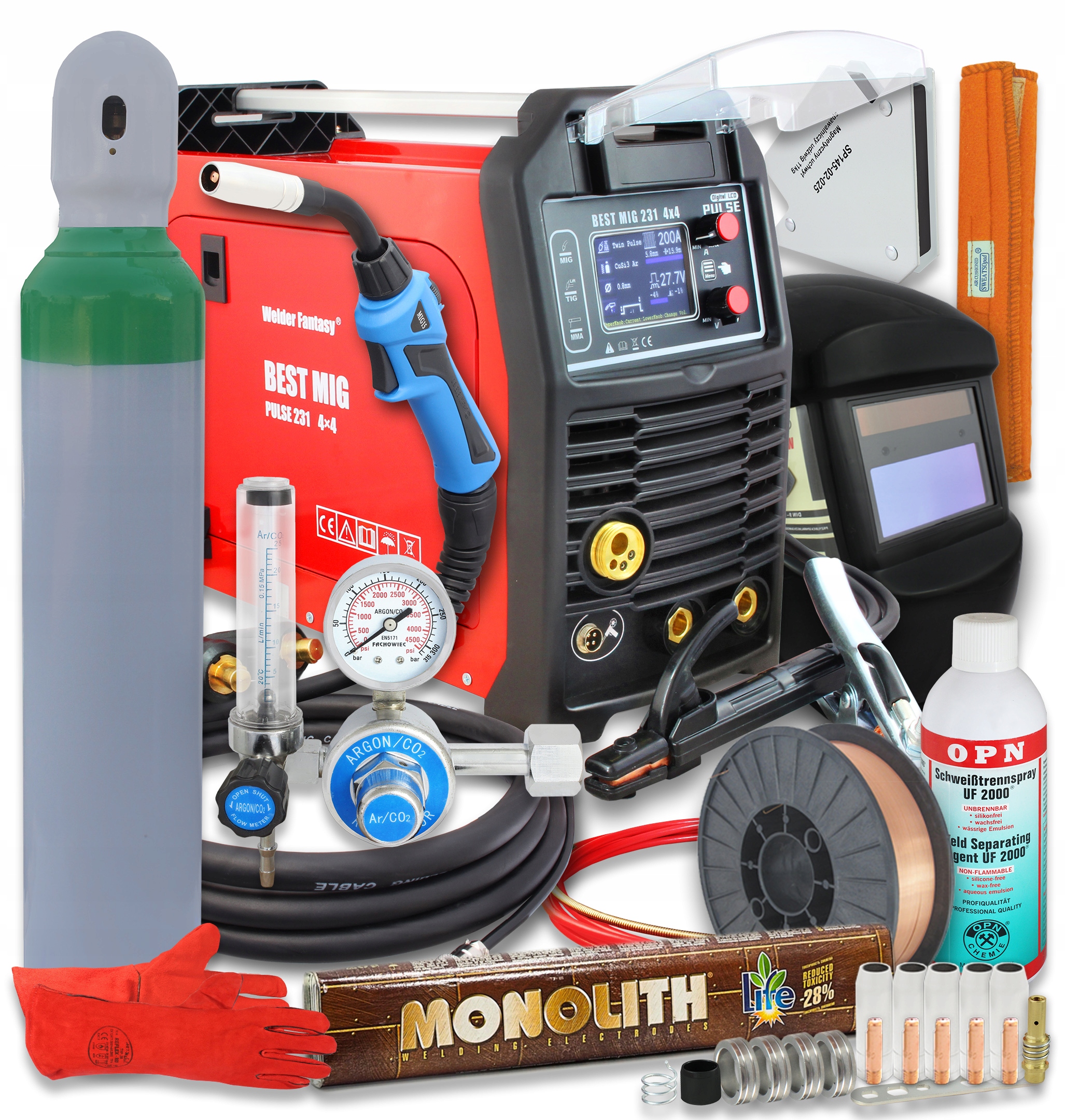 Сварочный аппарат полуавтоматический BEST MIG 231 MMA комплект цилиндр