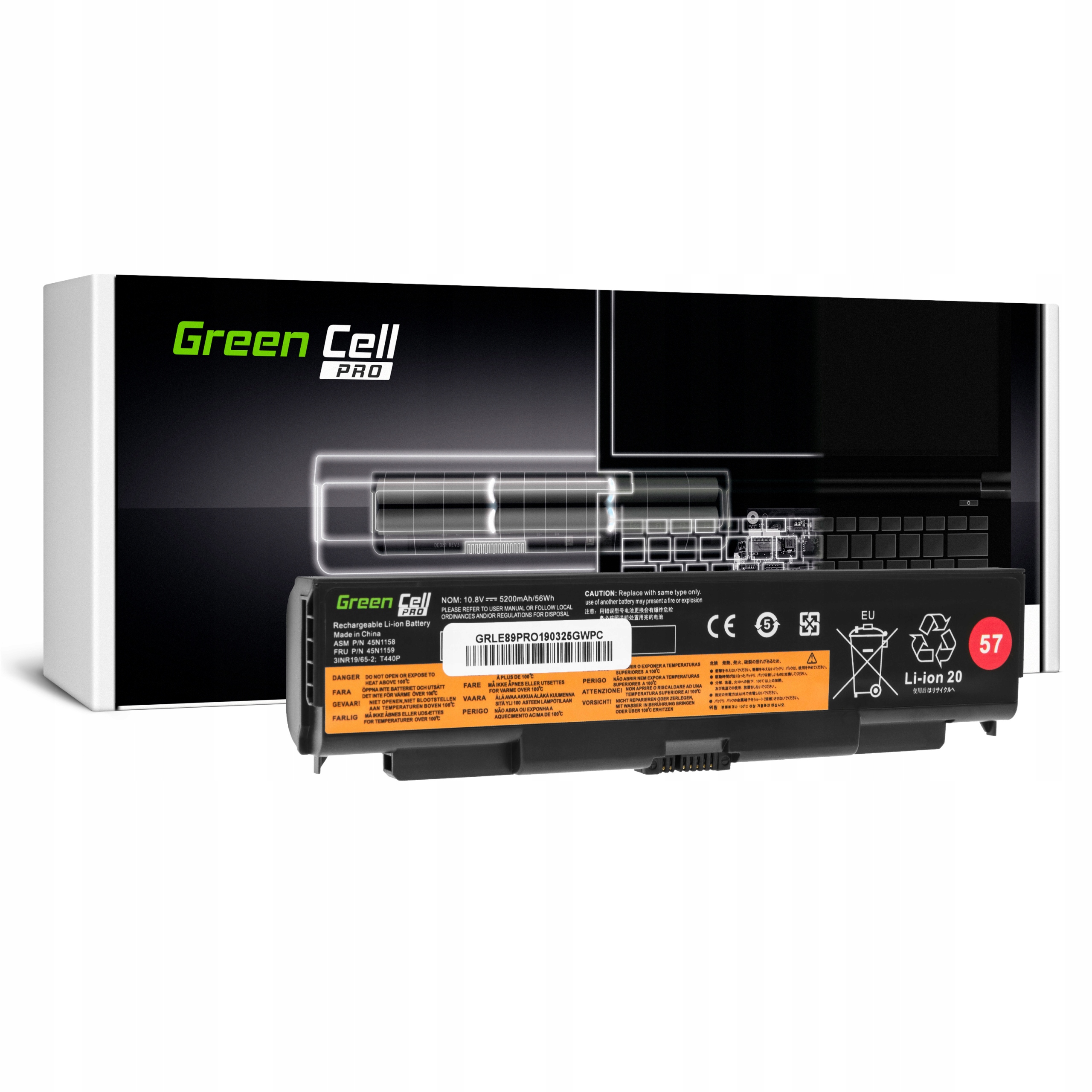 

Bateria do Lenovo T440p T540p L440 L540 W540 56Wh