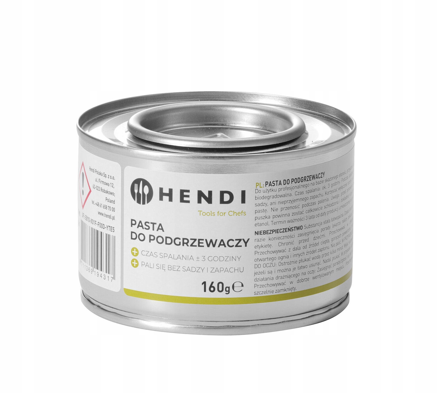 Pasta do pogrzewaczy 160g HENDI czas spalania do 3h