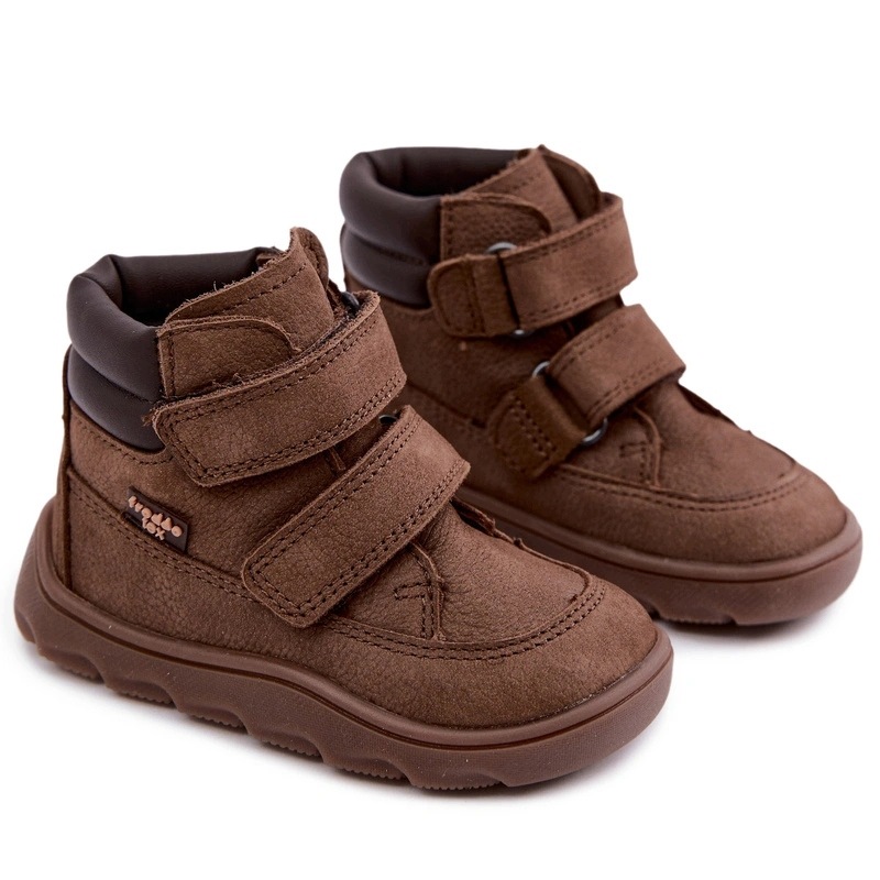 Trzewiki Dziecięce Barefoot Skóra Rzepy Froddo G2110150-13 Brązowe 29