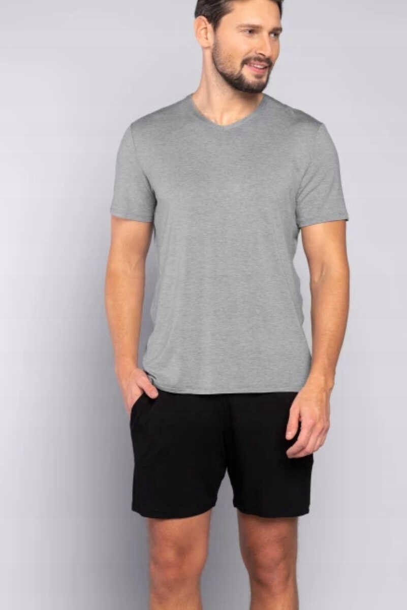 Pánské pyžamo s krátkým rukávem Dallas Šedé Italian Fashion L