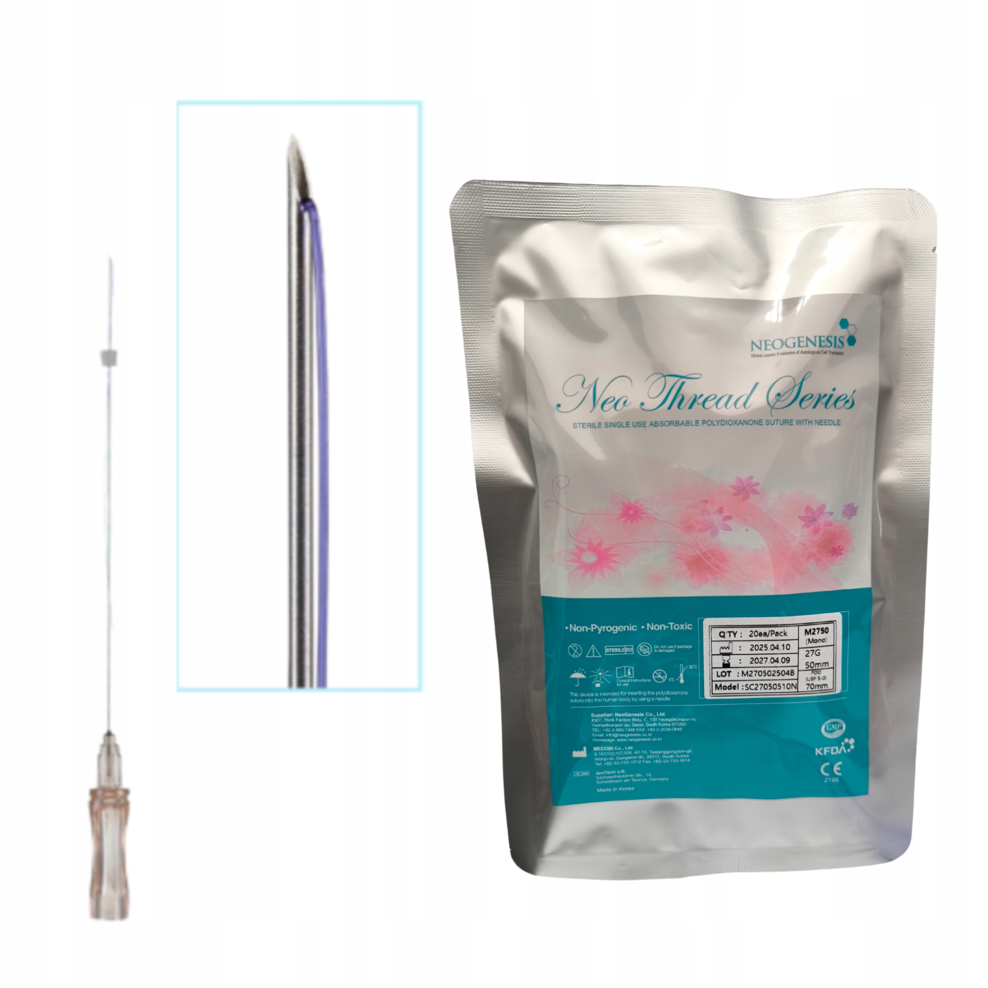 Neogenesis Neo Thread Series – nitě Pdo Mono 27G 50 mm Usp 5-0 70 mm 20 ks