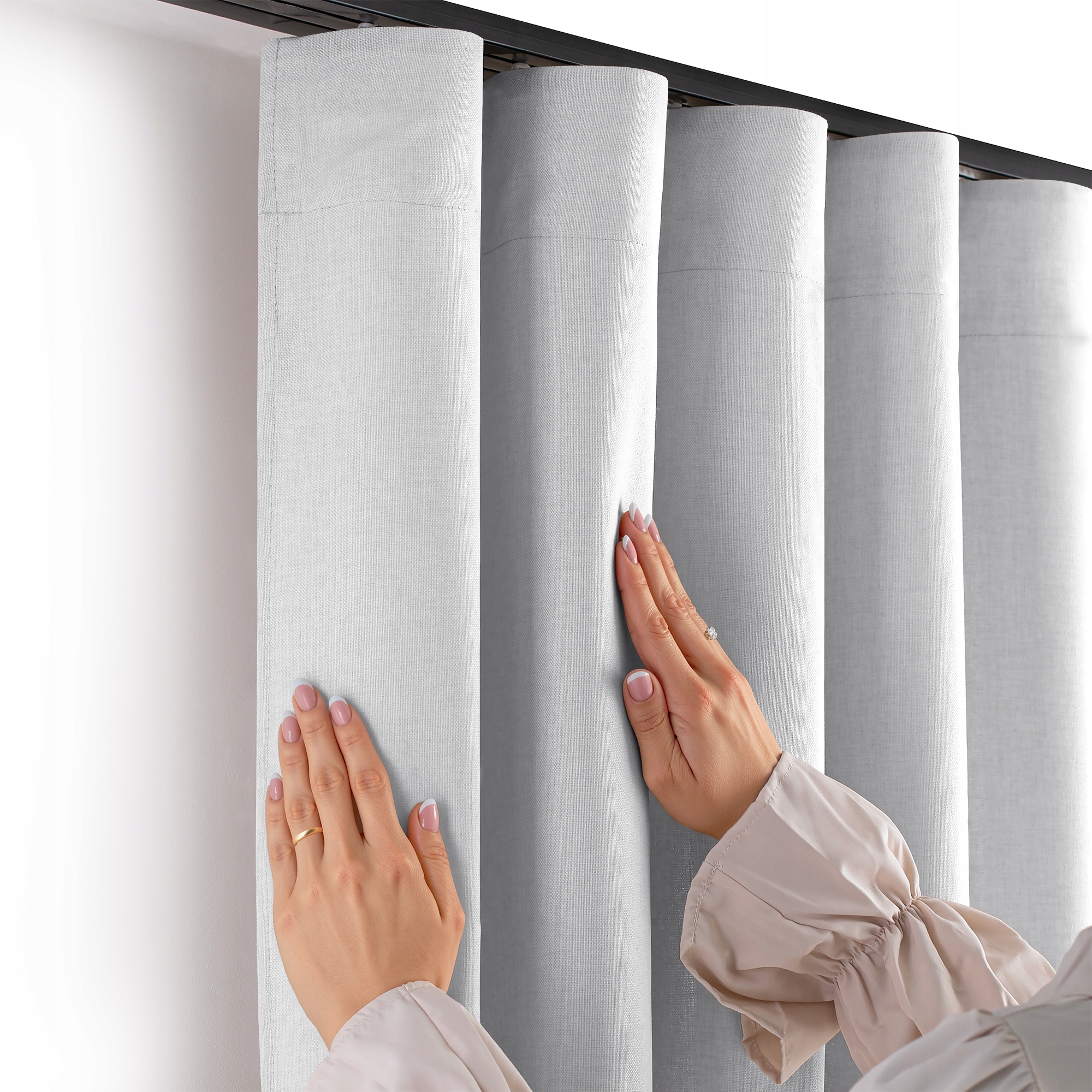 Filumi Záclony na páske vlna štruktúra jedáleň Strieborná 320x280