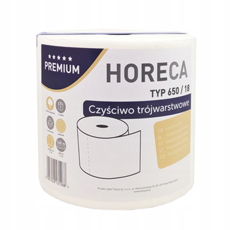 Horeca Premium Čisticí Utěrka celulóza typ 650/18 1 3-vrstvá role