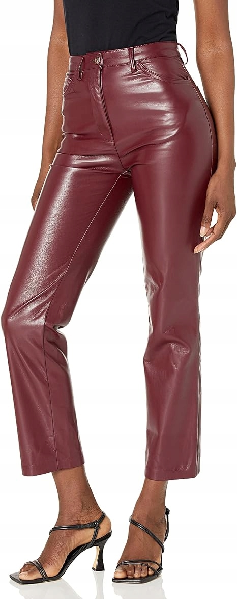 Guess Kalhoty Z Eko Kůže V Vínové Barvě 28 G_a