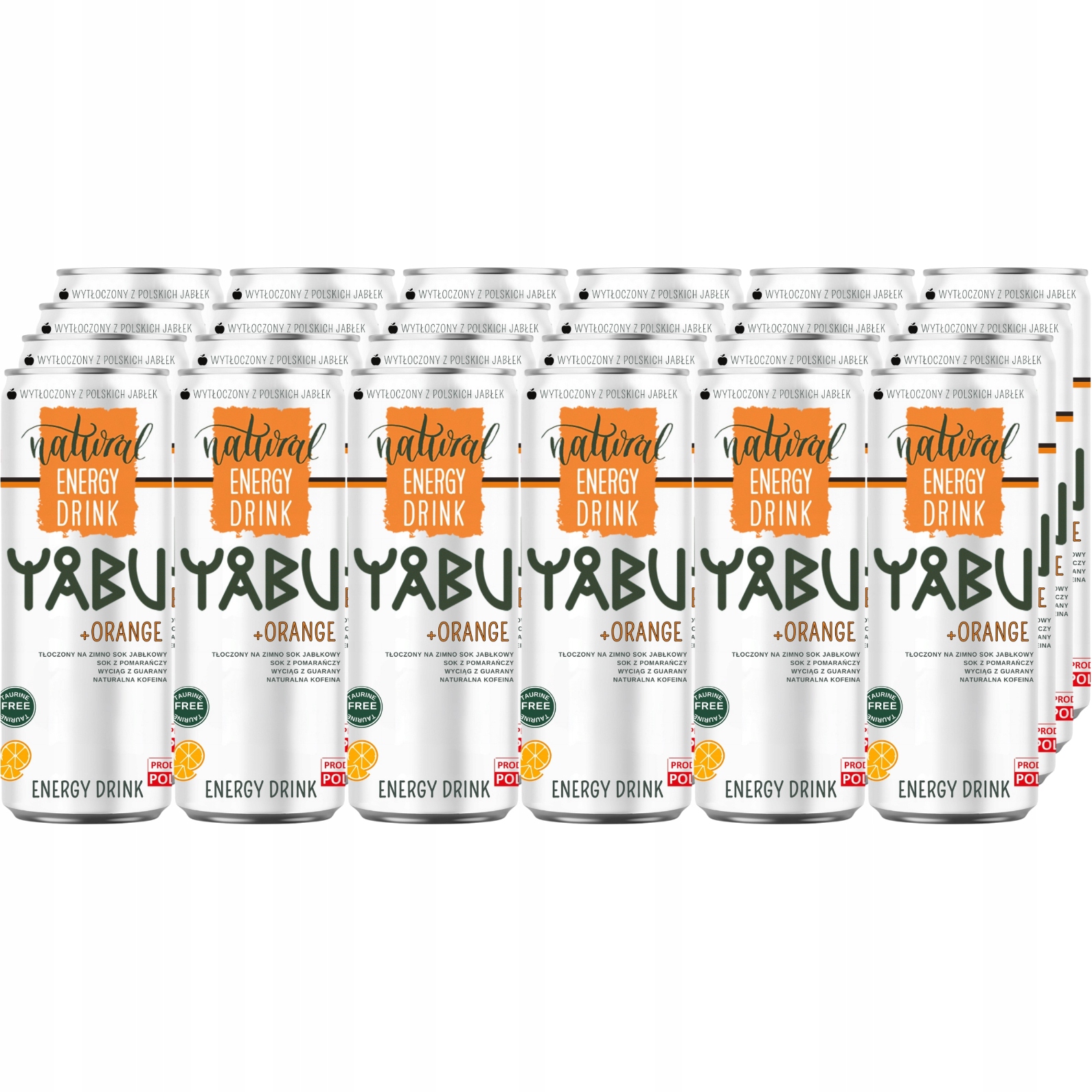 Levně Yabu přírodní energetik s pomerančovou příchutí bez cukru 250 ml x 24 kusů
