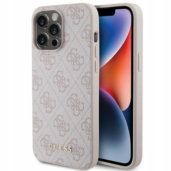 Pouzdro Guess Gold Logo pro iPhone 15 Pro Max růžové