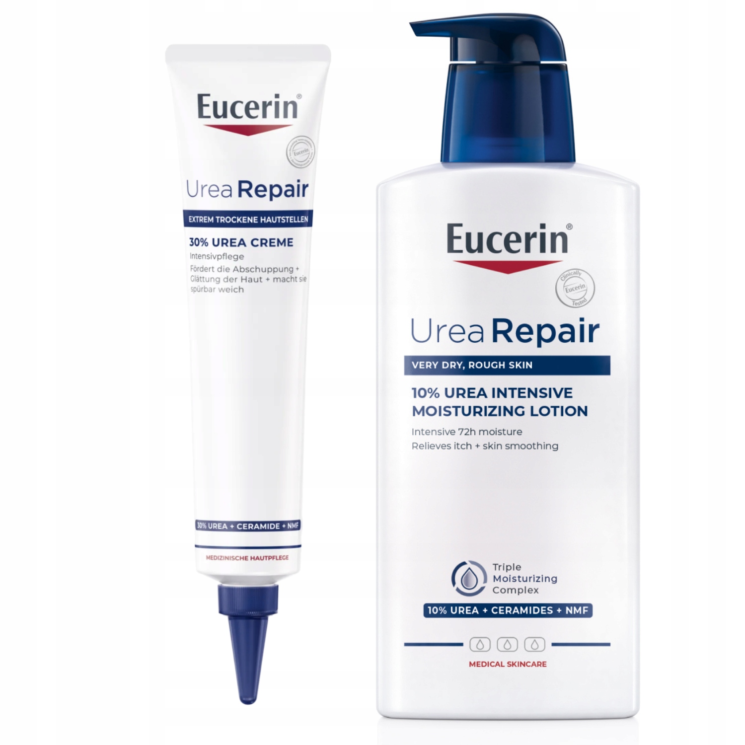 Eucerin Urearepair Krem z 30% mocznikiem 75ml+ emulsja nawilżająca 400ml