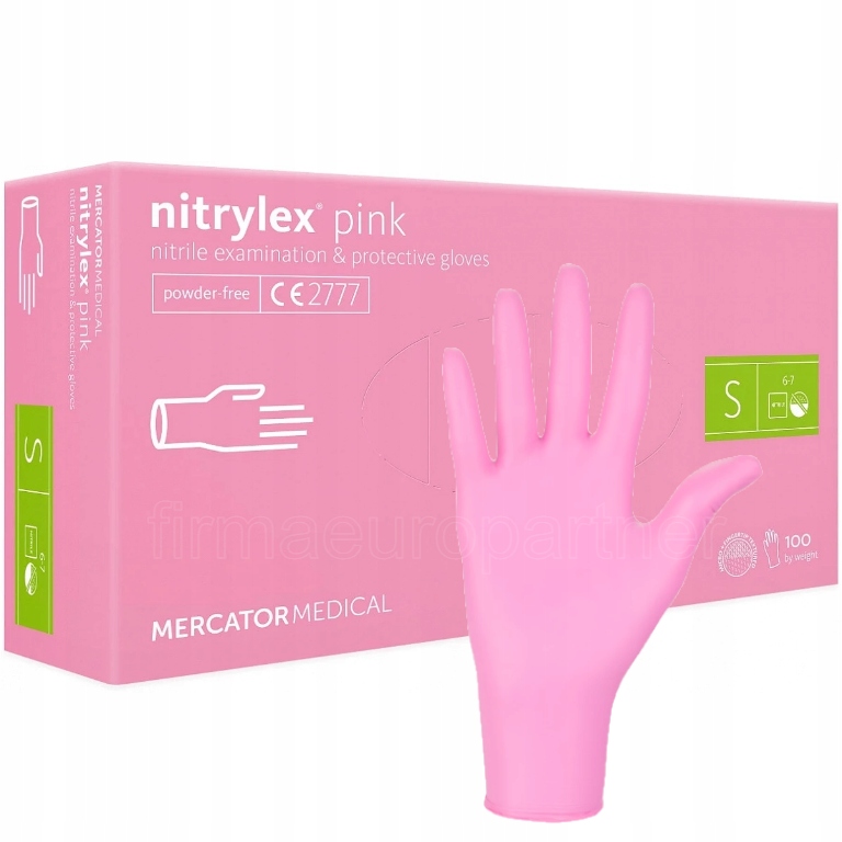 

Rękawice Rękawiczki Nitrylowe a'100 pink|różowe S'