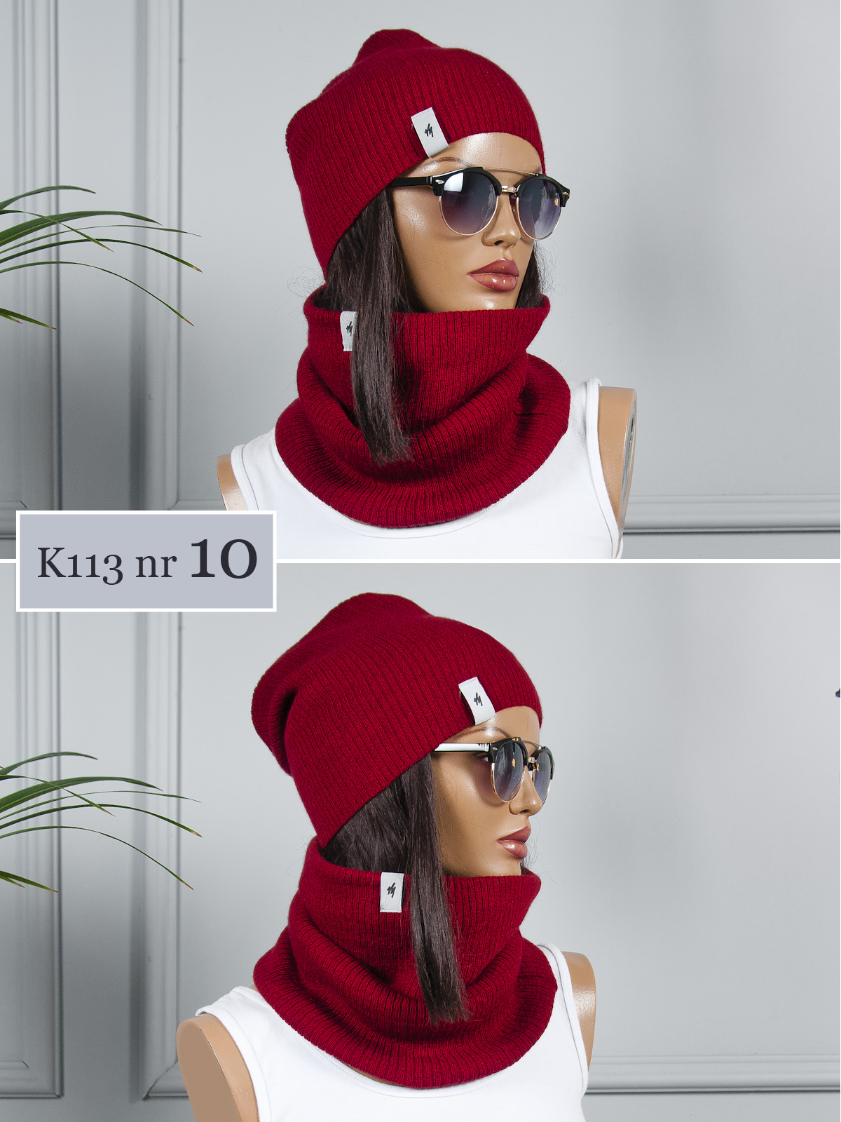 POLSKI Komplet GRUBA CZAPKA + KOMIN szalik KOLORY Płeć kobieta