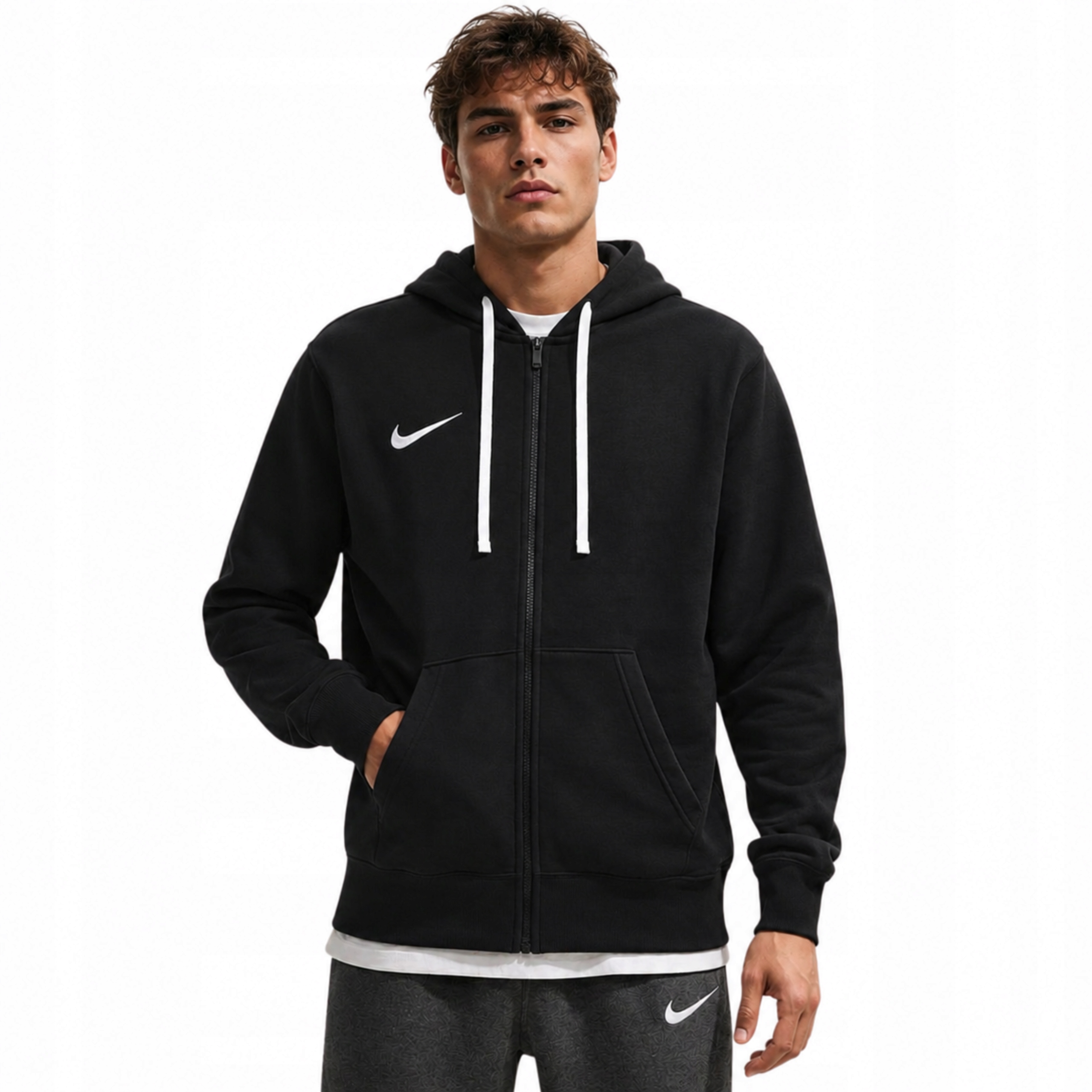 Nike Bluza Sportowa Bawełna Czarna Rozpinana M