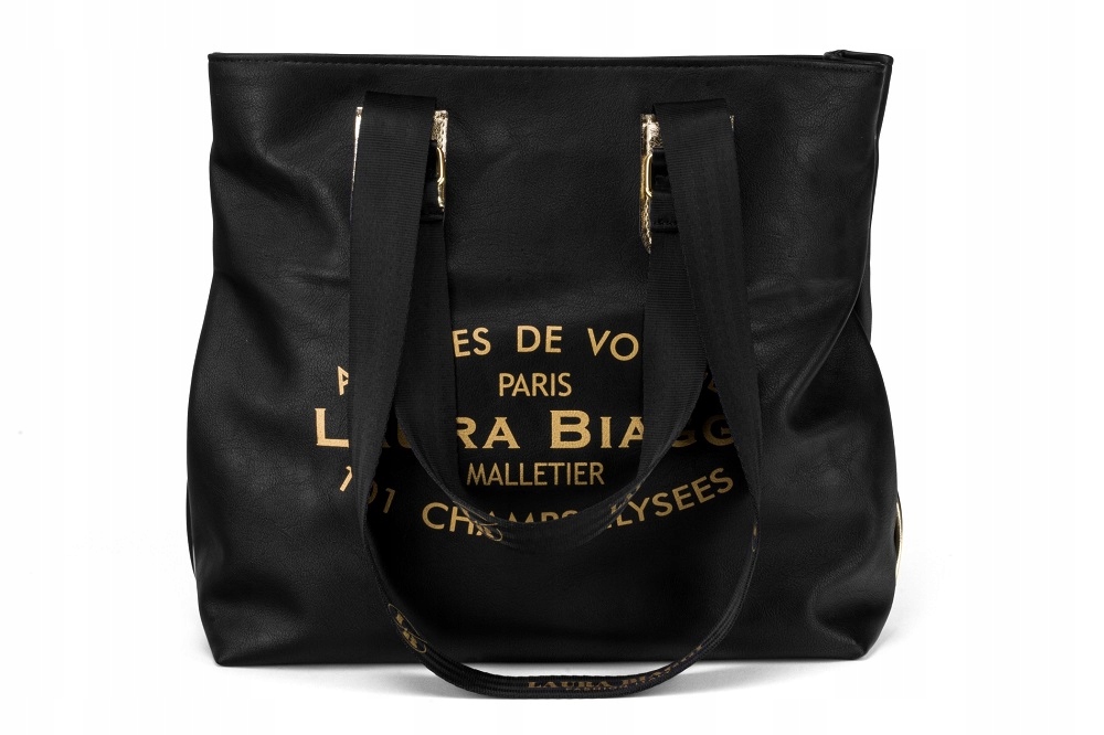 TOREBKA DAMSKA SHOPPER LAURA BIAGGI NA RAMIĘ A4 Model LB01 duża polska torba pojemna do szkoły A4 logo