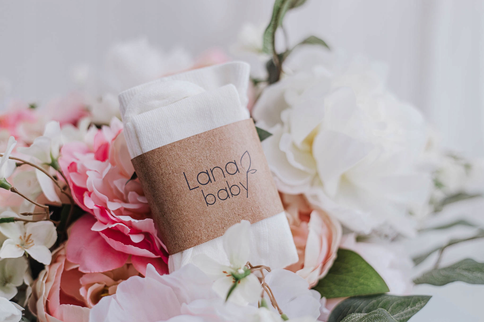 BAWEŁNIANE RAJSTOPY ECRU NIEMOWLĘCE, CHRZEST r. 62 Marka Lana Baby