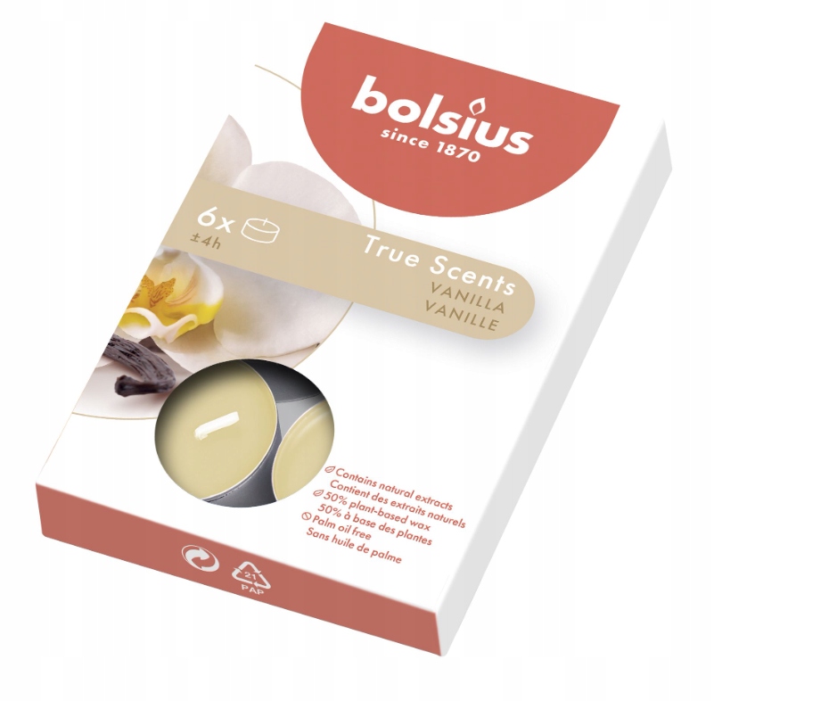 

Podgrzewacz świeczka Wanilia 6szt Bolsius