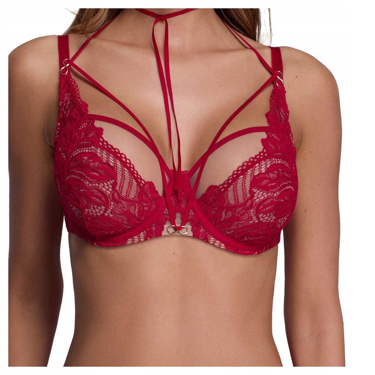 Ava Měkká krajková podprsenka Infinity 2178 červená 80G