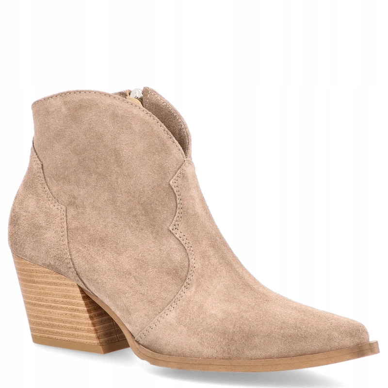 Krátké kožené kovbojské boty Tymoteo G1074 Béžová 40