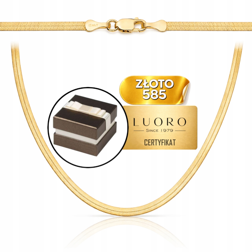 Řetízek Zlatý 585 14K Úzká Páska 50 CM 2,5 MM Elegantní Prestiž