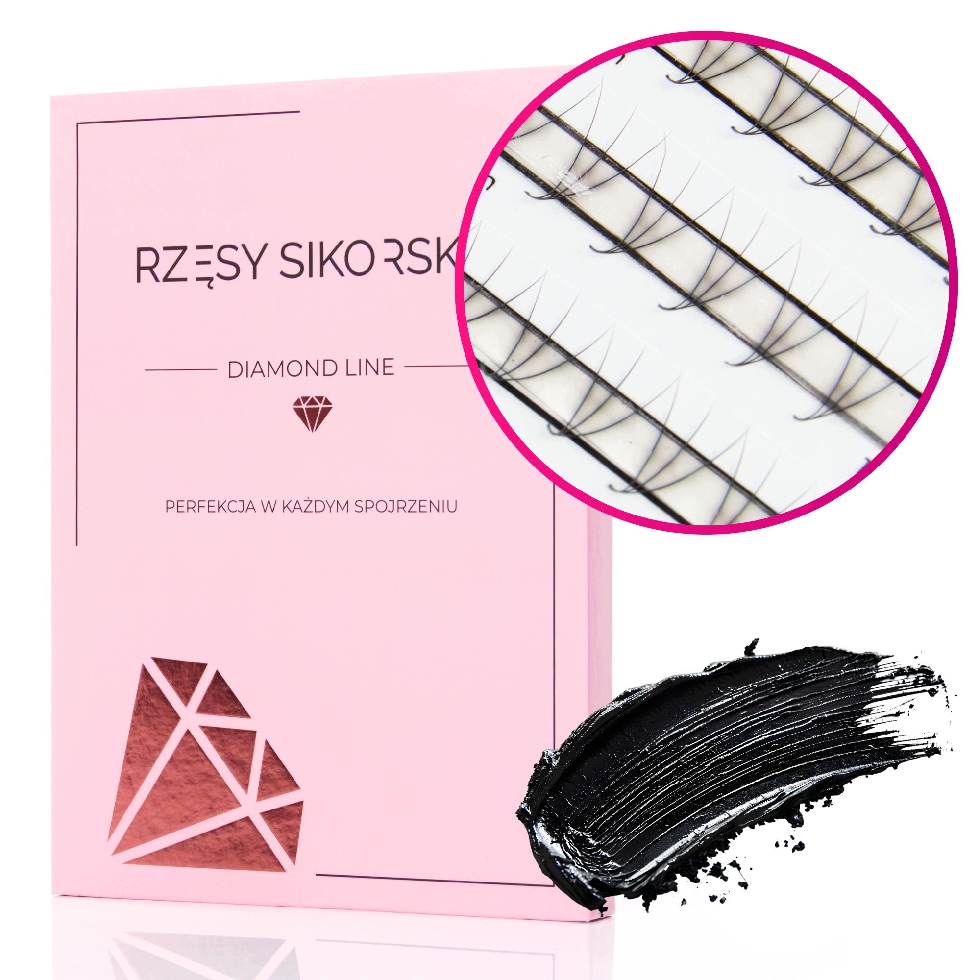 Sikorské Řasy Hotové Trsy Řas 3D/0,07/CC 14mm (1200 Ks) Black