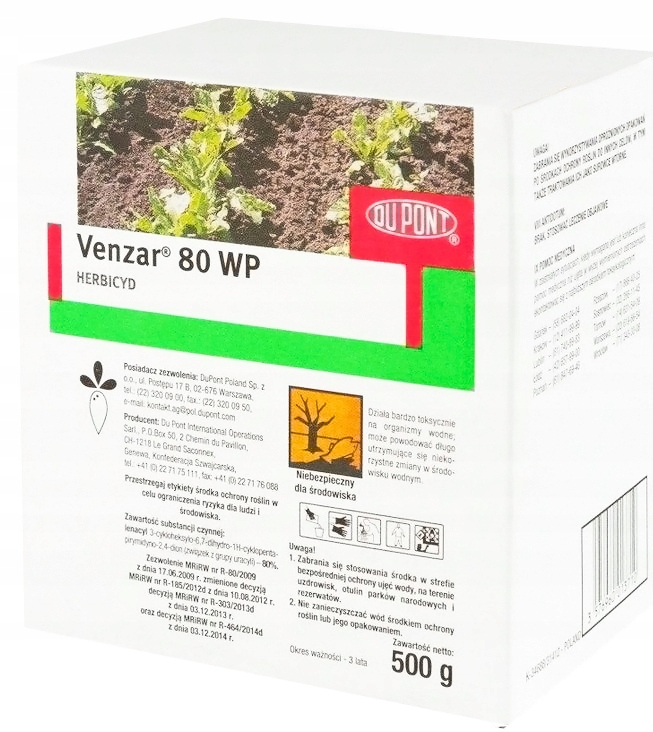 

Venzar 80WP 0,5kg Chwasty Dwuliścienne W Burakach