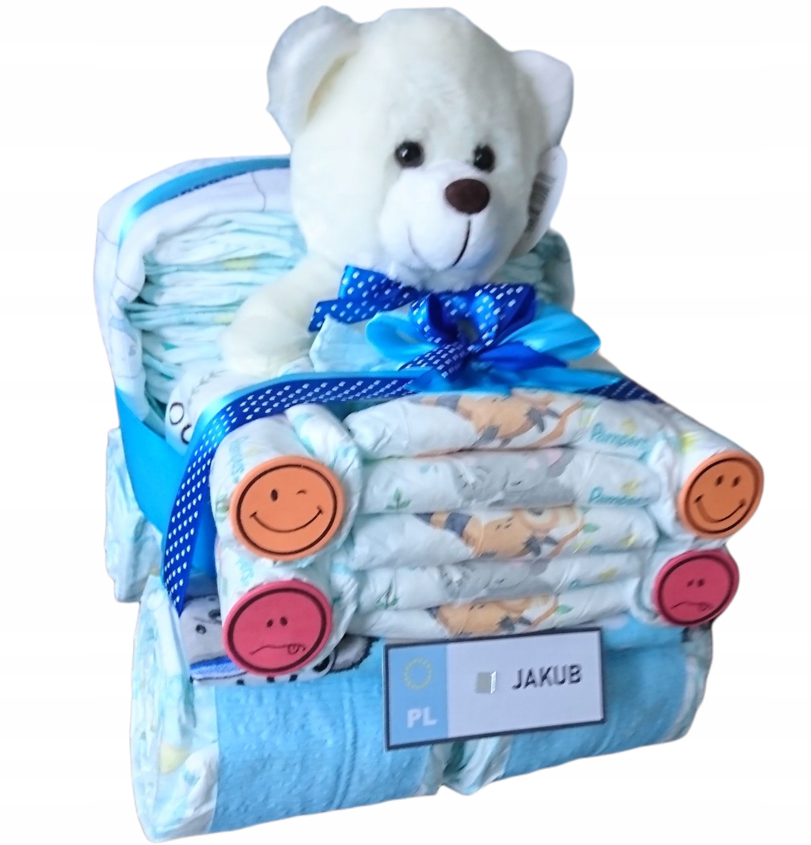 Tort Z Pieluch Pampers 3 Chrzest Duże Auto