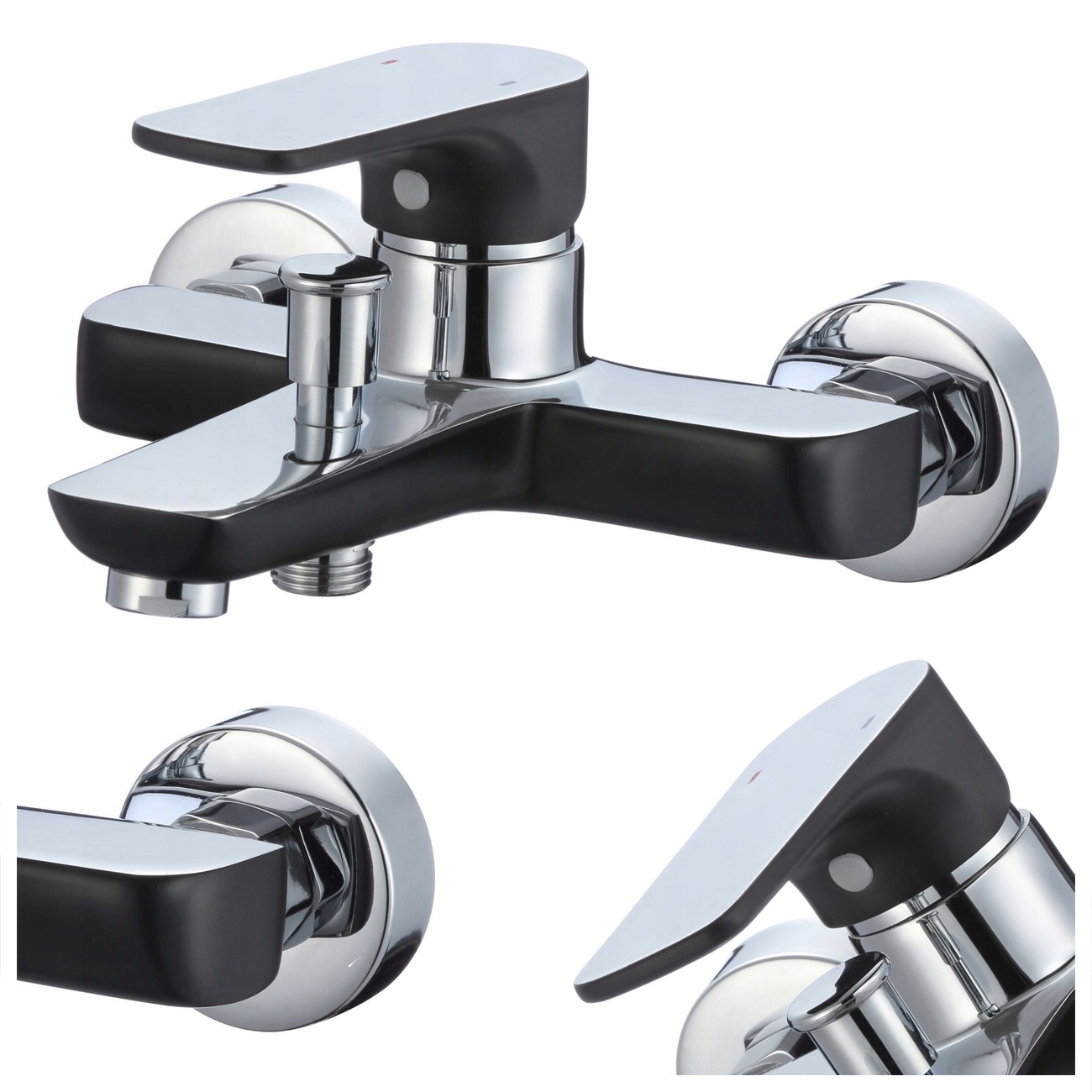 Jednopáková Nástenná Vaňová Batéria Bez Rozprašovania Senja Čierna, Chróm