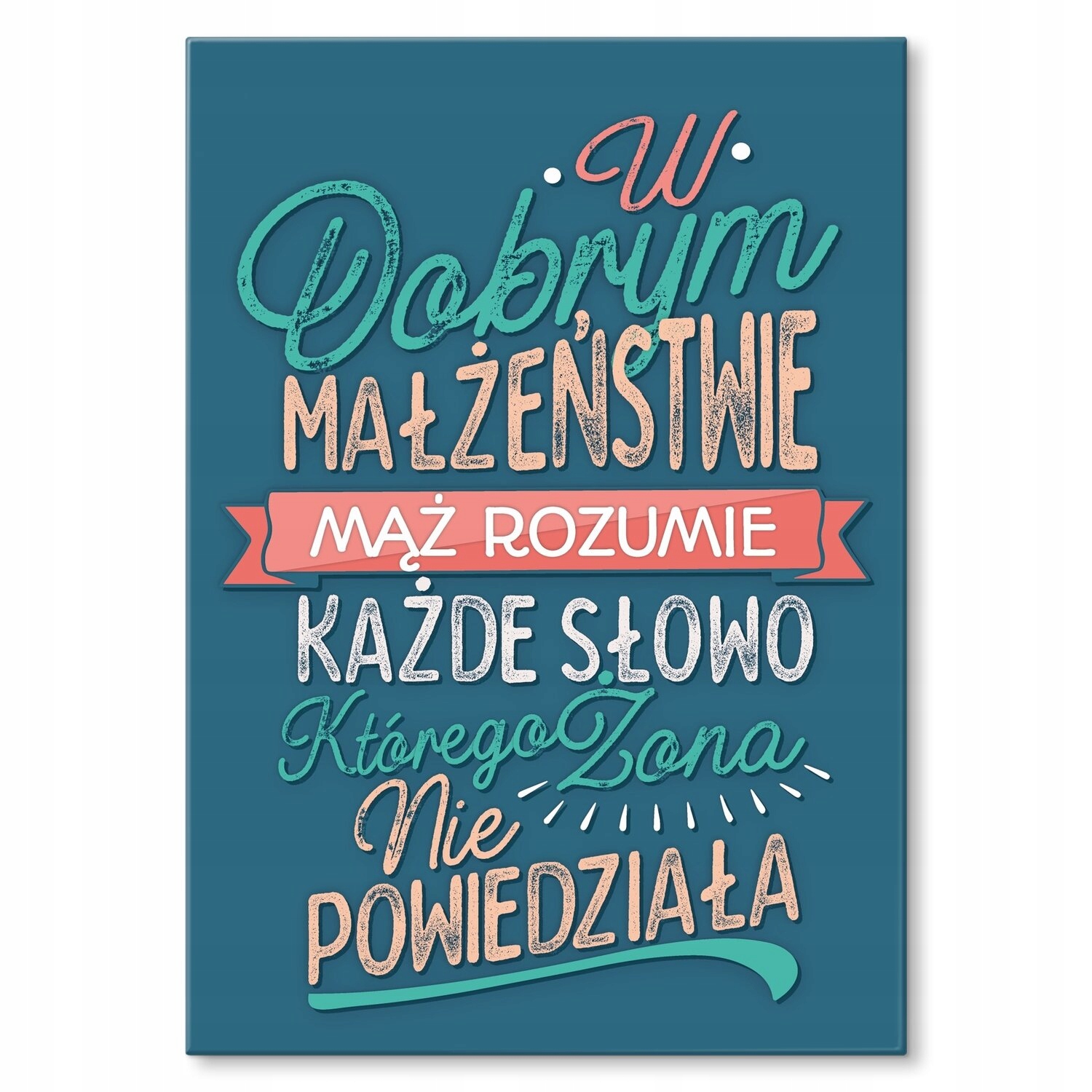 Kovový plakát Dobré manželství Dárek 30 x 42 cm