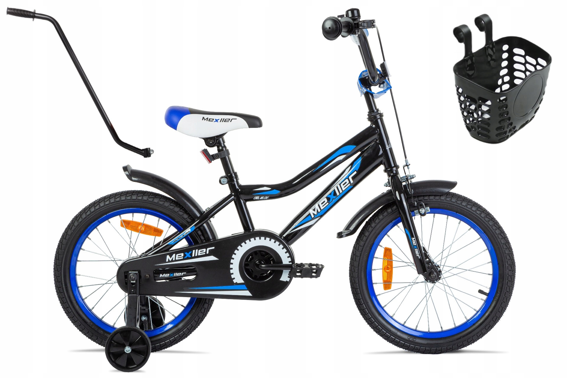 Rower dziecięcy Mexller Bmx 16 cali Rowerek dla Chłopca Koszyk Prowadnik