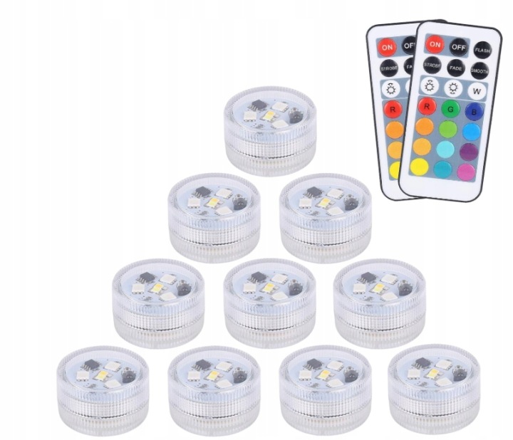 10x Osvětlení Bazénu Podvodní Bazénové Lampy Rgb Led 2x Pilot reg10