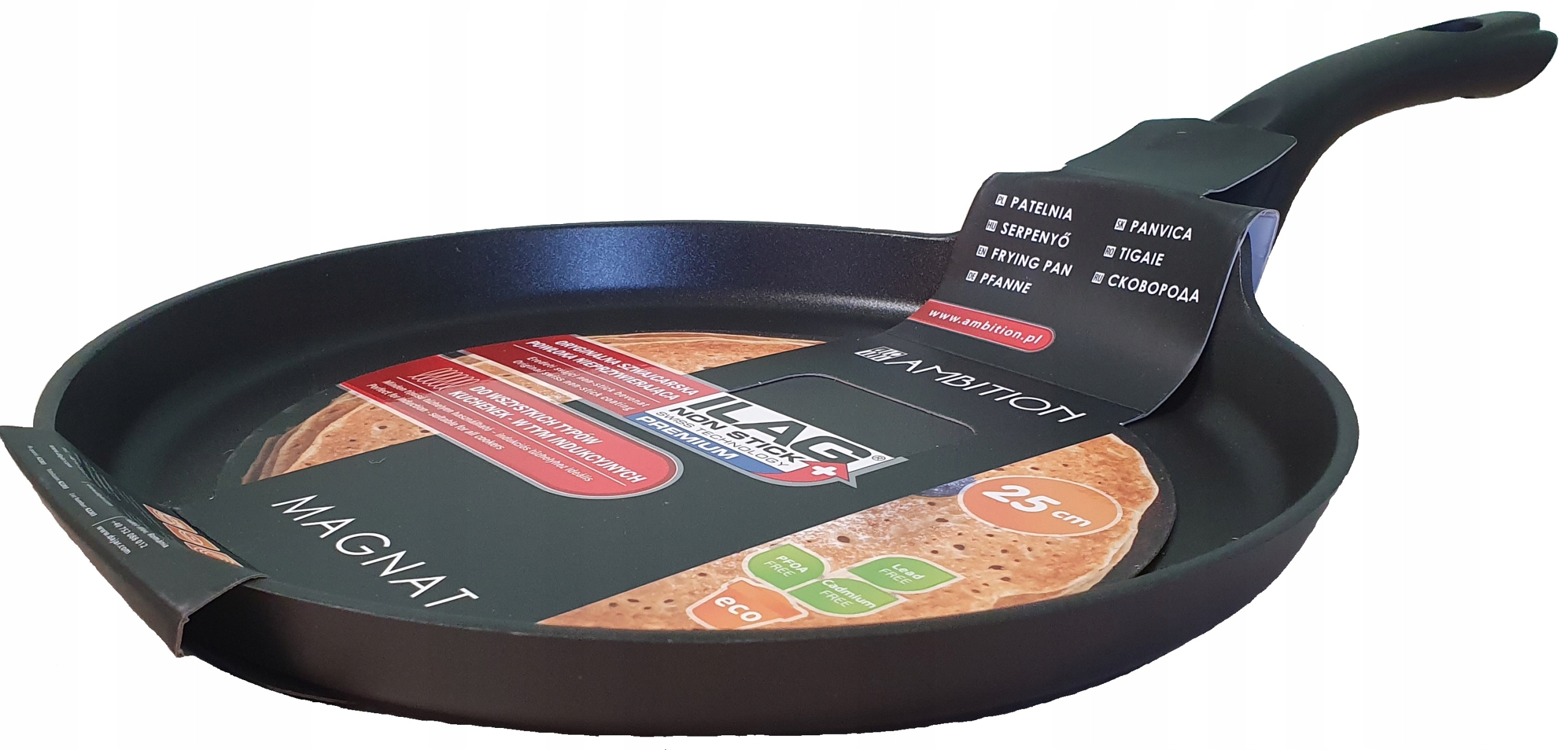 AMBITION PATELNIA DO SMAŻENIA NALEŚNIKÓW PLACKÓW MAGNAT INDUKCJA + ŁOPATKA EAN (GTIN) 5904134341525