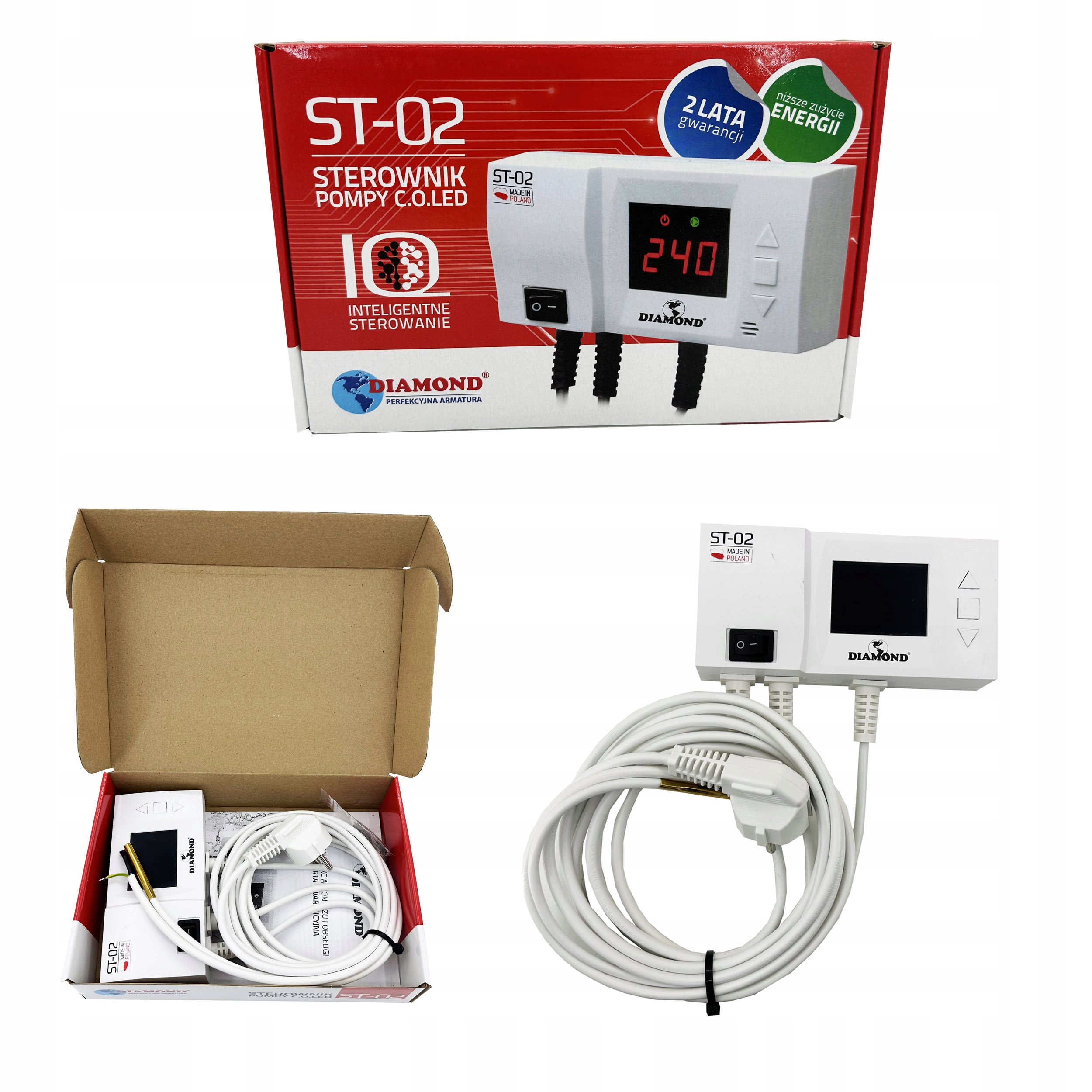 DIAMOND sterownik regulator pompy C.O. ST-02 LED