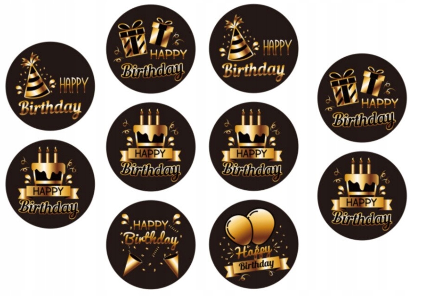 

U3 Naklejki Urodziny Happy Birthday 50szt