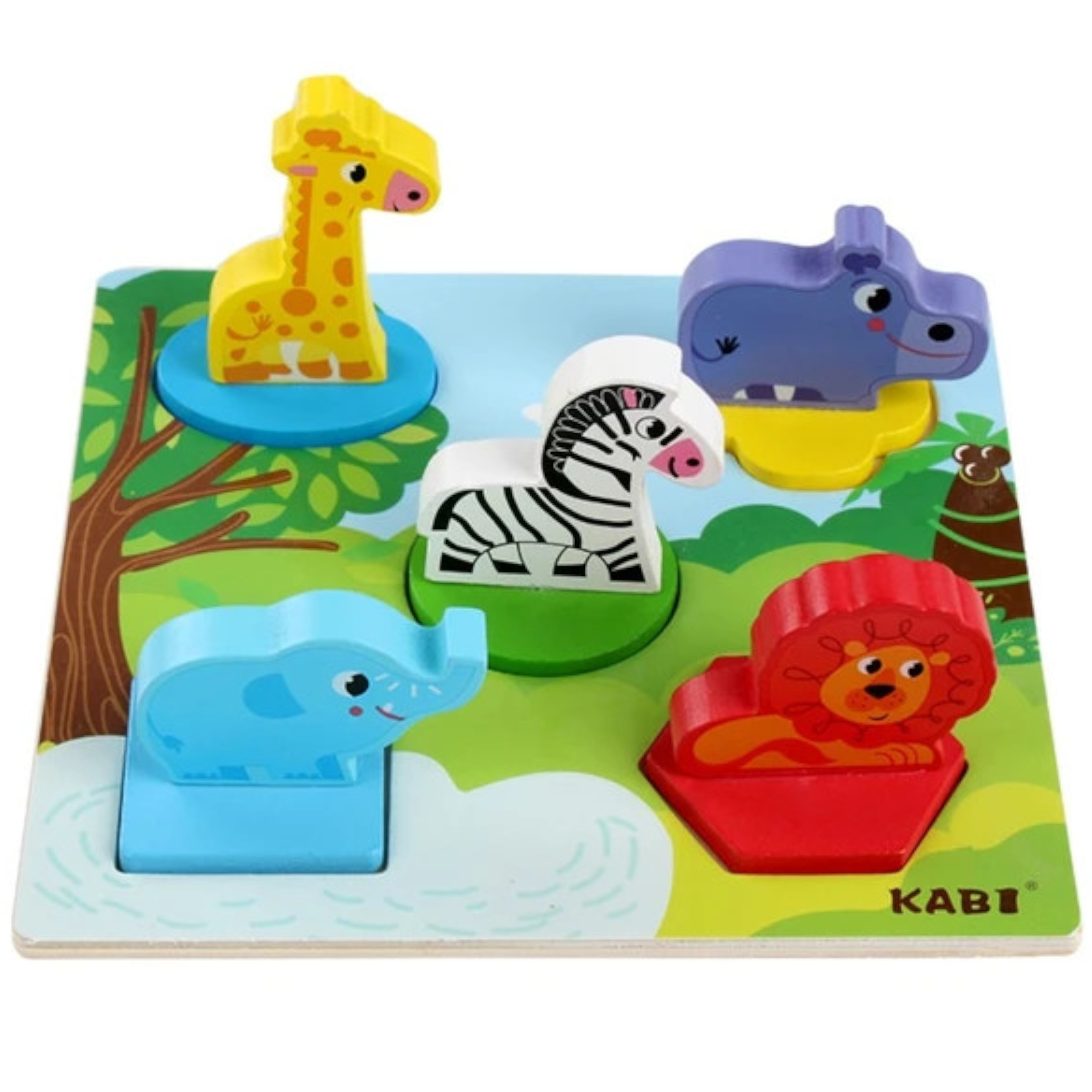 Edukacyjne drewniane puzzle safari klocki 0057 Wiek dziecka 3 lata +