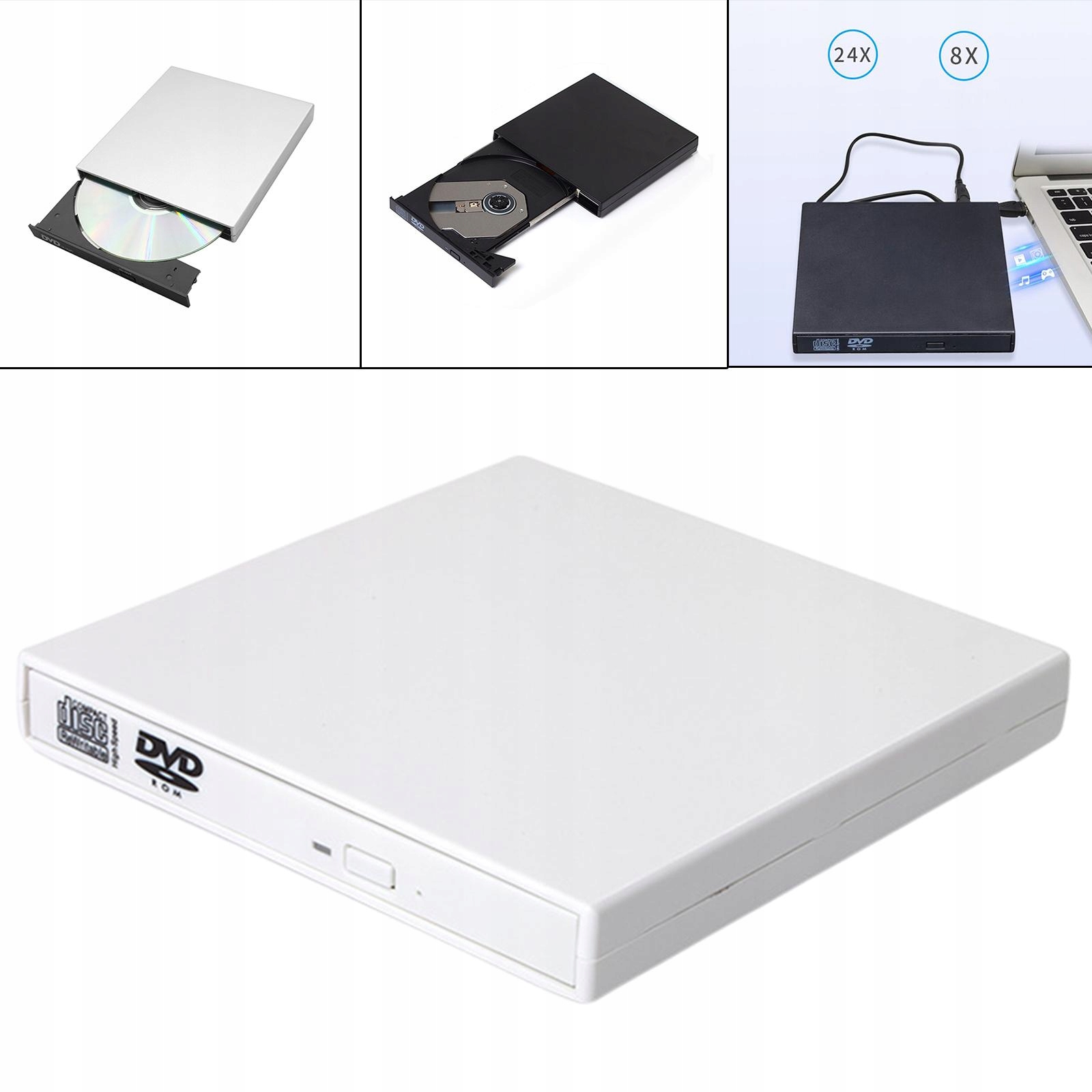 Przenośny odtwarzacz z dyskiem zewnętrznym USB 2.0 dla koloru białego Rodzaj brak informacji