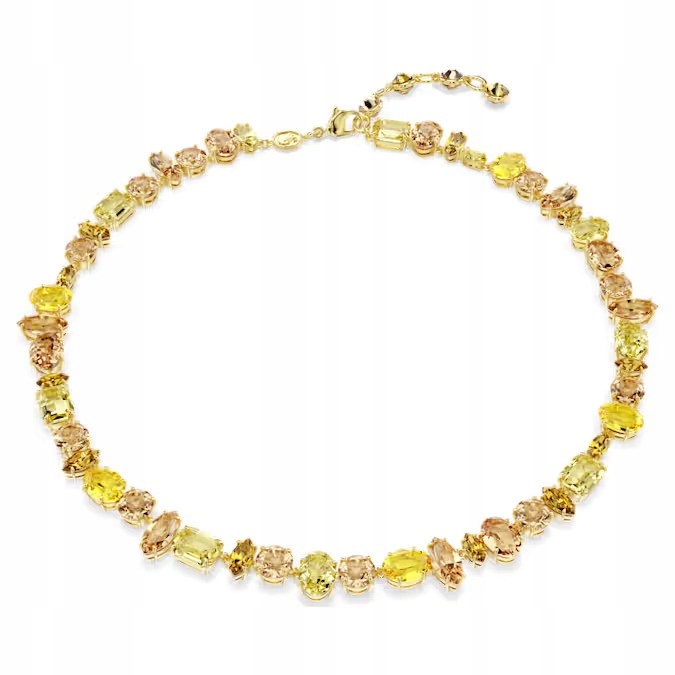 Náhrdelník Swarovski Gema ocel pozlacený Křišťál žlutý béžový