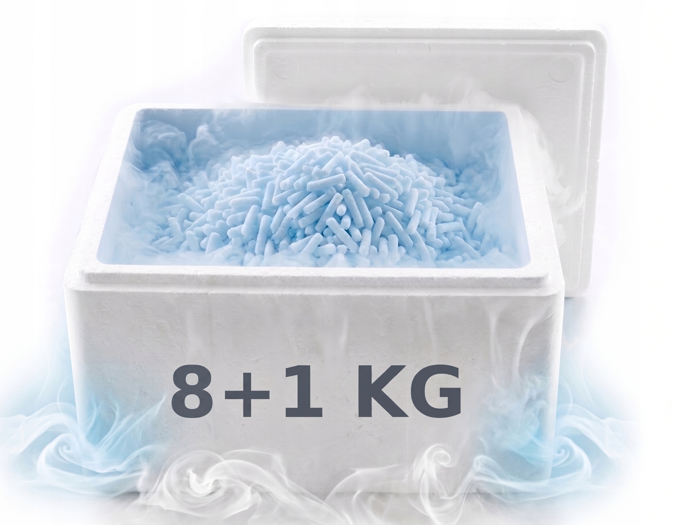 Suchy lód do dymiących drinków transportu żywności 8+1 Kg Styrobox