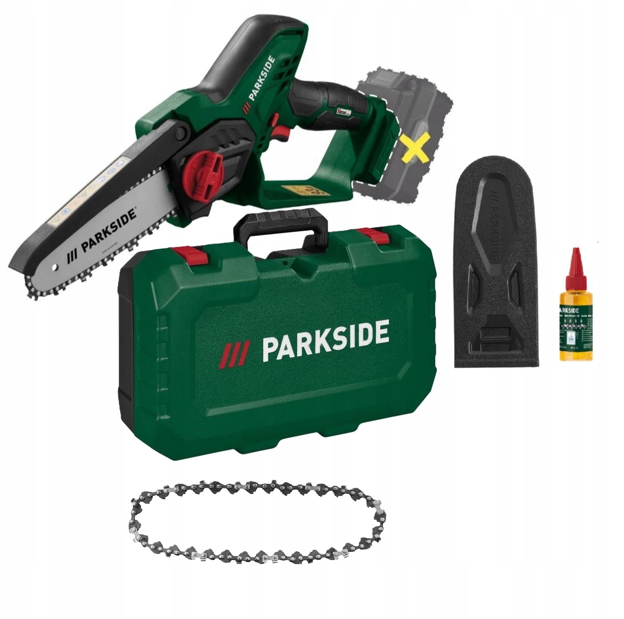 Parkside Paghs 20-Li Akumulatorowa Pila Lancuchowa Drewna Pilarka 2xLANCUCH