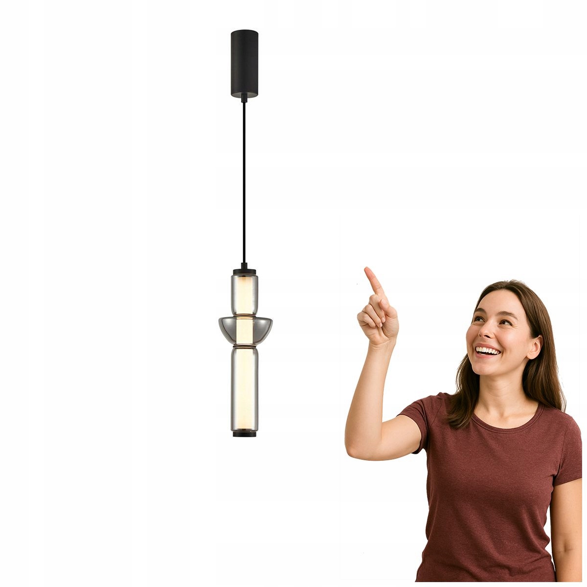 Moderná závesná lampa Bruni Led 19W čierna matná Italux