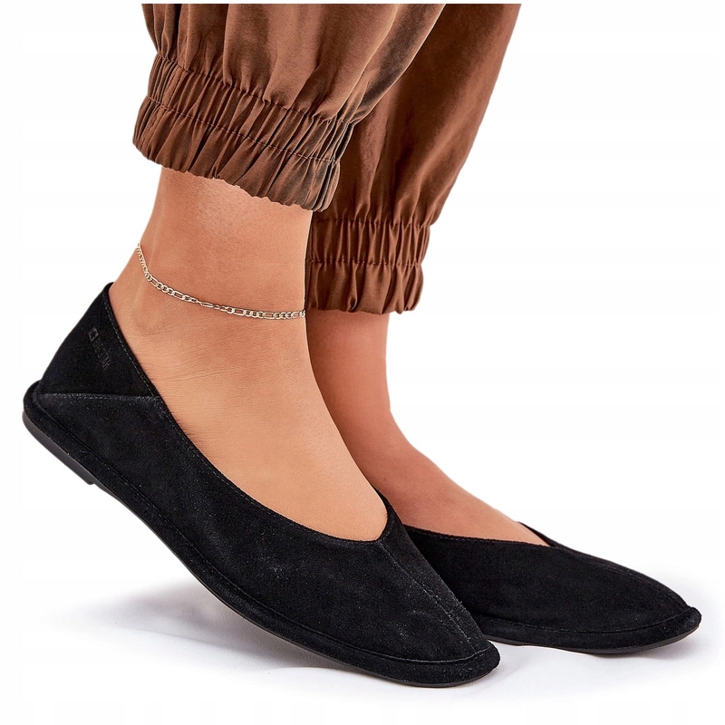 Baleríny Z Přírodního Semiše Ploché Big Star RR274080 Černé 40