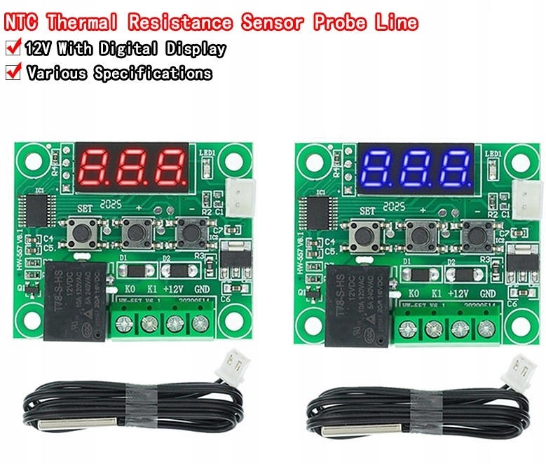 Termostat, regulator temperatury 12V -50C +110C Producent Inna